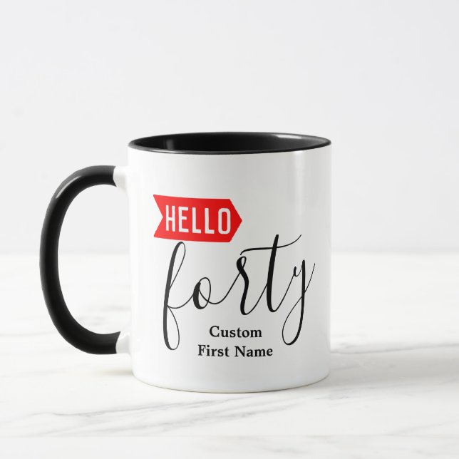 Elégante 40e Anniversaire Mug - Cadeau personnalis (Gauche)