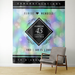 Elegante 43. Opal-Hochzeitsjubiläum-Feier Wandteppich