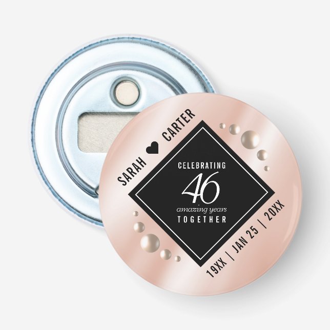 Elegante 46. Geburtstagsfeier der Perlen Flaschenöffner (Vorderseite)