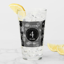 Elegante 4. Linen Hochzeitsfeier Glas