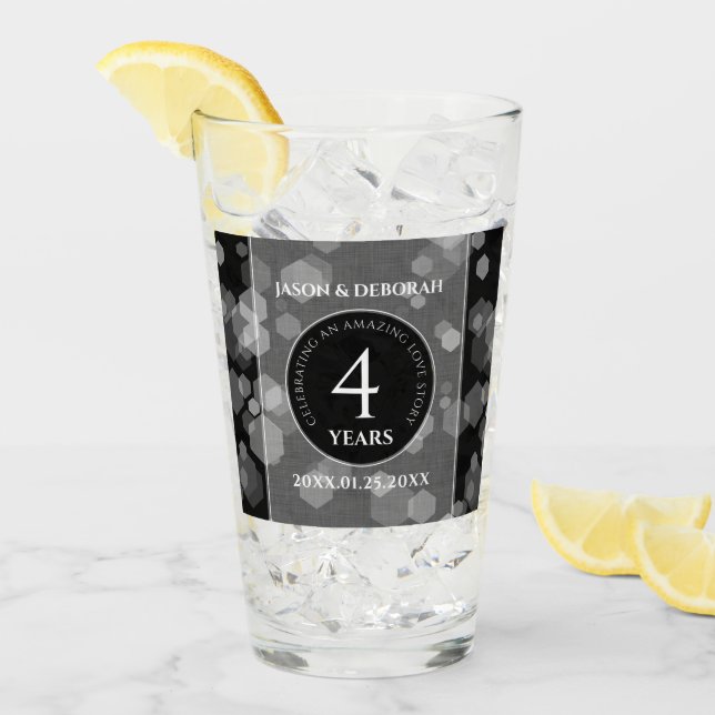 Elegante 4. Linen Hochzeitsfeier Glas (Vorderseite Ice)