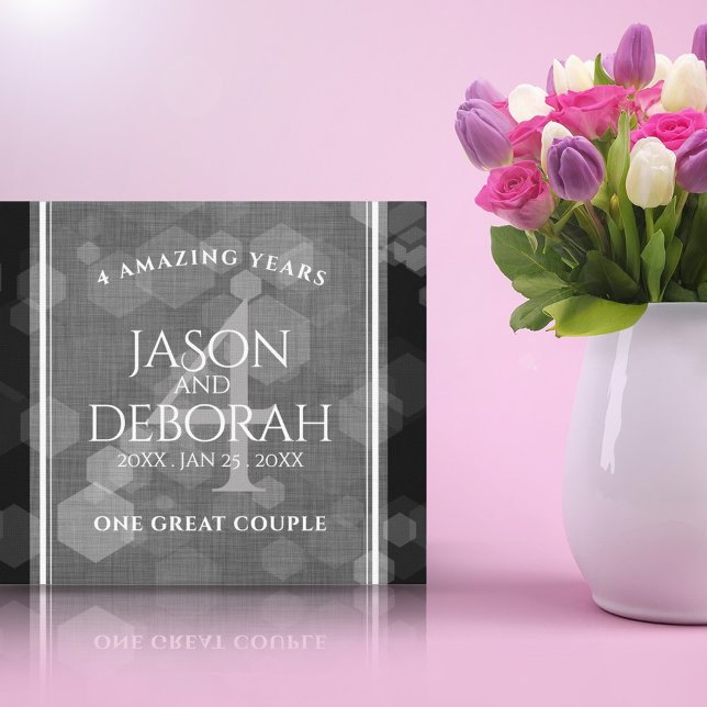 Elegante 4. Linen Hochzeitsfeier Leinwanddruck (Von Creator hochgeladen)