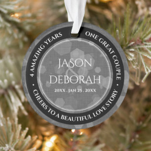 Elegante 4. Linen Hochzeitsfeier Ornament