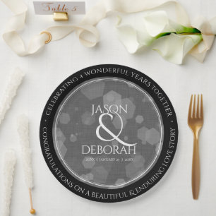 Elegante 4. Linen Hochzeitsfeier Pappteller