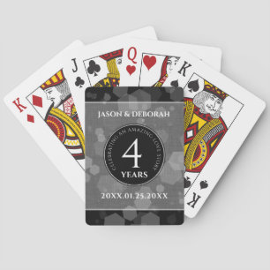 Elegante 4. Linen Hochzeitsfeier Spielkarten