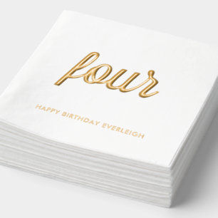 Elégante 4ème anniversaire de la moderne Gold Foil