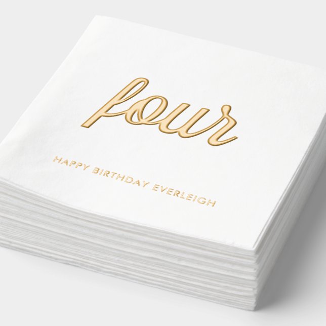 Elégante 4ème anniversaire de la moderne Gold Foil (Détail)