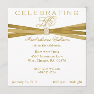 Elegante 50. fünfzigste Geburtstags-Party Einladung