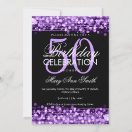 Elegante 50. Geburtstags-Party-Glitzern lila Einladung
