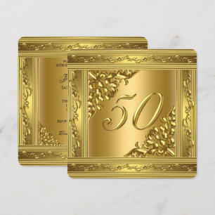 Elegante 50. Geburtstagsfeier Gold Golden 50 Rahme Einladung