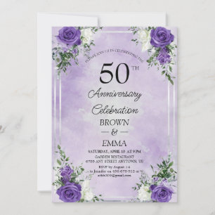 Elegante 50. Hochzeitsjubiläums-Blumenfeier Einladung