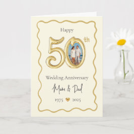 Elegante 50. Hochzeitskarte - Mama & Vater Karte