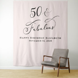 Elegante 50. Rosa Geburtstagsparty Wandteppich