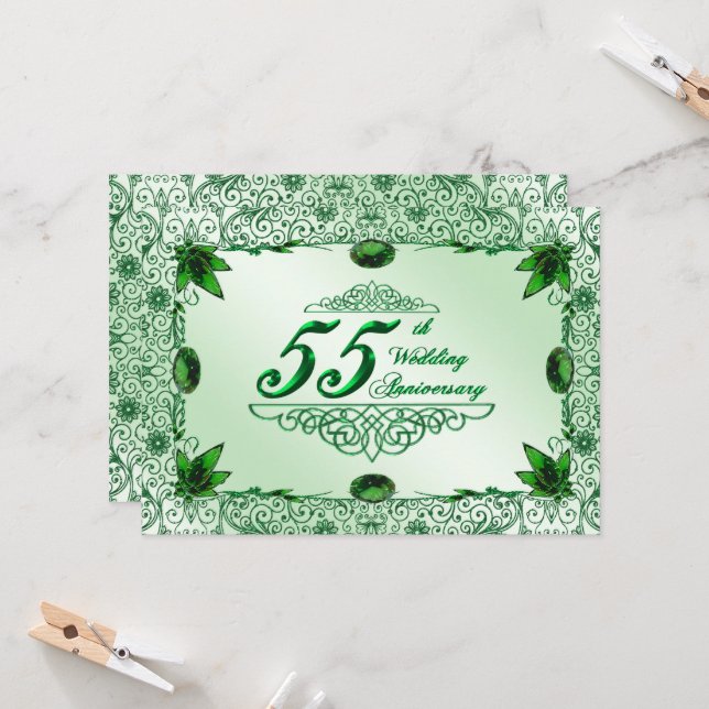 Elegante 55. 12x18 Einladung zum Hochzeitstag (Vorderseite/Rückseite Beispiel)