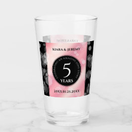 Elegante 5. Rose Quartz Hochzeitstag Glas