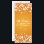 Elegante 60. einladung<br><div class="desc">Eleganter 60. Geburtstags-Party Einladungsentwurf mit orange Motiv des hoch entwickelten Winter-Scheins, individueller Name und Datum und zusätzlicher Text. Beeindrucken Sie Ihre Familie und Freunde mit diesem stilvollen und modernen Entwurf. Völlig kundengerecht!</div>