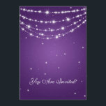Elegante 60. Geburtstagsparty Sparkling Chain Lila Einladung<br><div class="desc">Elegantes 60. Geburtstagsparty-Einladungs-Design mit ausgeklügeltem Sparkling Chain Lila Motiv,  individuelle Name und Datum und Zusatztext. Beeindrucken Sie Ihre Familie und Freunde mit diesem stilvollen und modernen Design. Vollständig anpassbar!</div>
