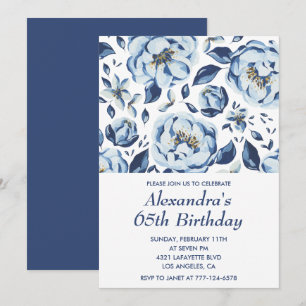 Elegante 65. Geburtstagseinladungen Floral Vintage Einladung