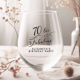 Elegante 70. Geburtstagsparty Weinglas Ohne Stiel