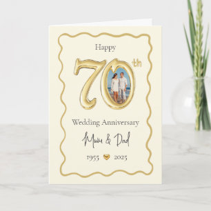 Elegante 70. Hochzeitskarte - Mama & Vater Karte