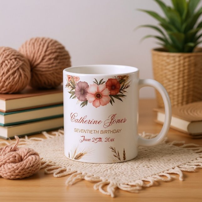 Elégante 70ème Anniversaire Mug pour grand-mère -  (Créateur téléchargé)