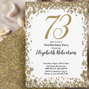 Elegante 73. Geburtstagseinladung mit goldenen Pai Einladung