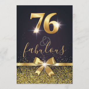 Elegante 76 u. fabelhafter GoldGlitzer-76. Einladung