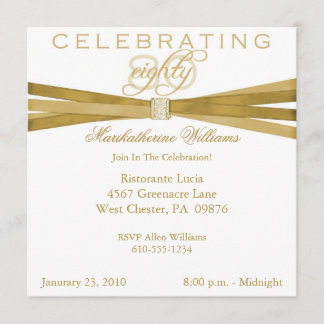Elegante 80. Geburtstags-Party Einladungen