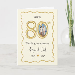 Elegante 80. Hochzeitskarte - Mama & Vater Karte