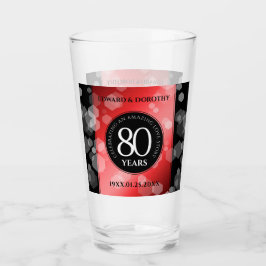 Elegante 80. Ruby Hochzeitstag Jahrestagsfeier Glas