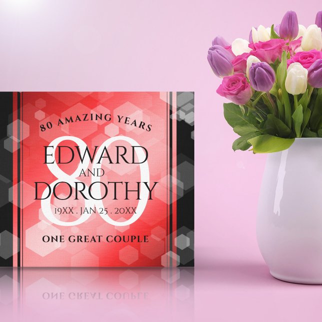 Elegante 80. Ruby Hochzeitstag Jahrestagsfeier Leinwanddruck (Von Creator hochgeladen)