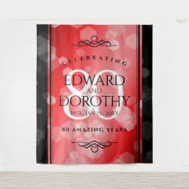 Elegante 80. Ruby Hochzeitstag Jahrestagsfeier Wandteppich