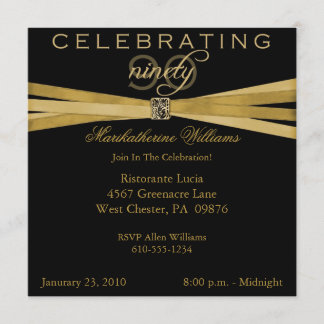 Elegante 90. Geburtstags-Party Einladungen