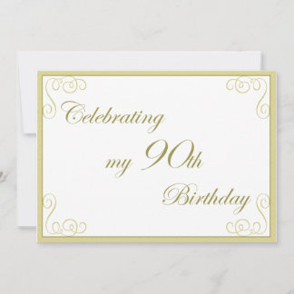 Elegante 90. Geburtstagsparty Einladung