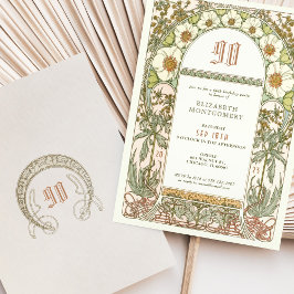 Elégante 90e anniversaire Invitation Art Nouveau M