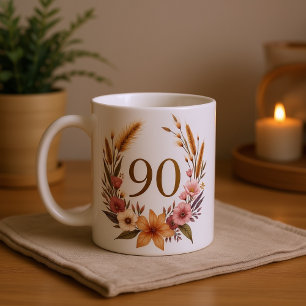 Elégante 90ème Anniversaire Mug pour grand-mère -
