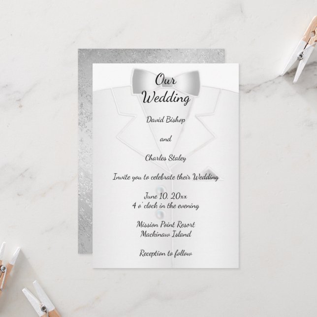 Elegante, aber einfache Einladung zur Hochzeit von (Vorderseite/Rückseite Beispiel)