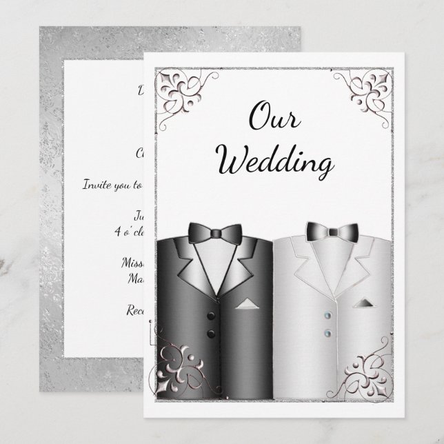 Elegante, aber einfache Einladung zur Hochzeit von (Vorne/Hinten)