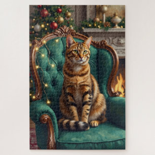 Elegante Abessinierkatze Regales Urlaubsporträt Ku