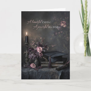 Elegante Abschlussblumen Düster Romantisch Karte