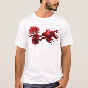 Elegante ABSTRACTE BLUMEN Tragbare Kunst T-Shirt
