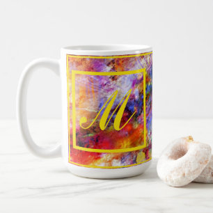 Elegante Abstrakt Art Monogram Kaffeetasse