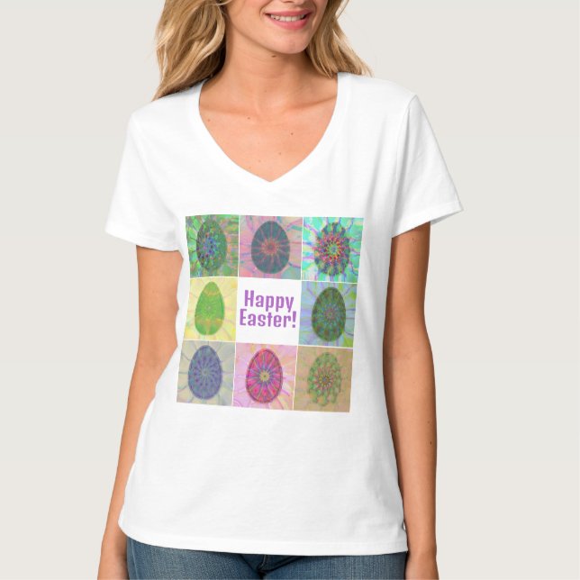 Elegante Abstrakt dekorative Eiersammlung T-Shirt (Vorderseite)
