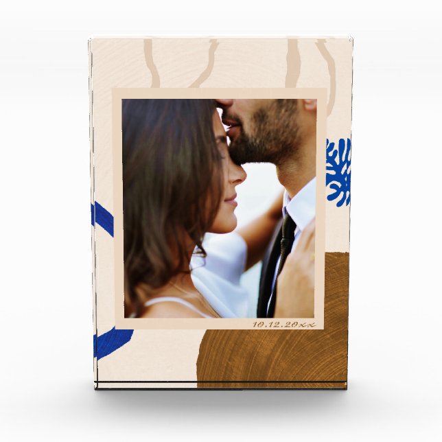 Elegante Abstrakt Moderne Kunst Personalisiert Fotoblock (Vorderseite)
