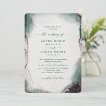 Elegante Abstrakt Watercolor Smaragdgrüne Hochzeit