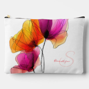 Elegante abstrakte Aquarell-Blumen-Design nach Maß Zubehörtasche