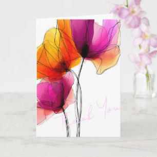 Elegante abstrakte Aquarell-Blumen individuell Karte