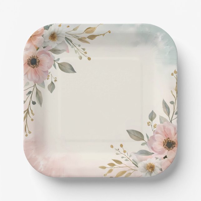 Elegante Abstrakte Art Decorative Plate Pappteller (Vorderseite)