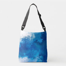 Elegante Abstrakte Blue Ocean Waves Akryllische Ku Tragetaschen Mit Langen Trägern