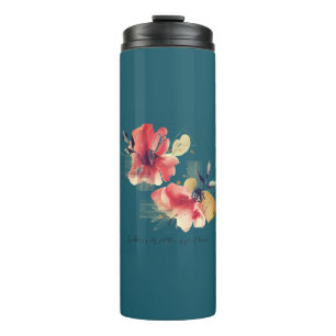 Elegante abstrakte Blumenkunst mit goldenen Akzent Thermosbecher